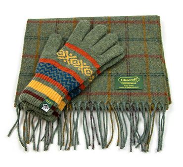 Fair Isle gloves and scarf